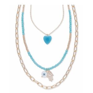 S-5488 Blue heart Necklace